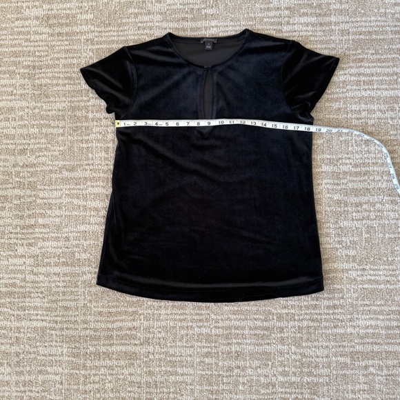 Ann Taylor Flutter Cap Sleeve Velvet Top - Picture 3 of 4